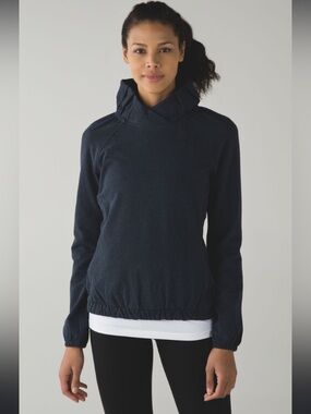 lululemon athletica Dark Heather Navy Funnel Neck Sweatshirt Size 4